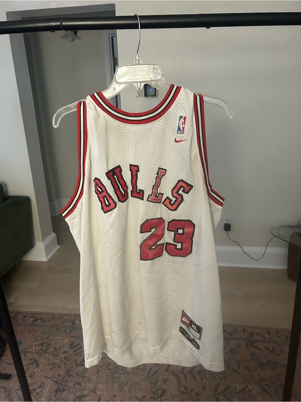 Nike White/Red Chicago Bulls #23 Basketball Jersey